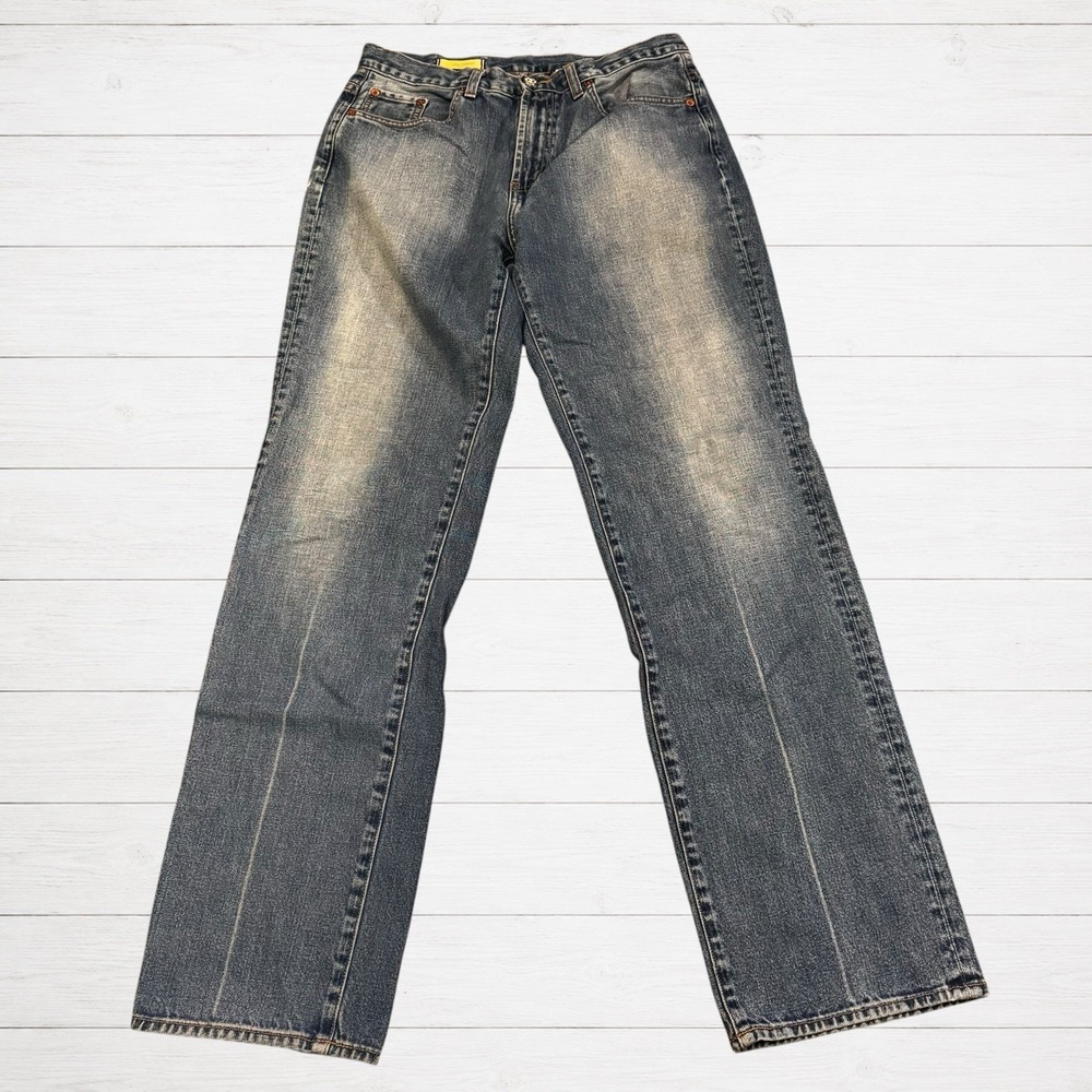 Y2K Red‎ Engine Jeans Womens 32 Low Rise Bootcut Blue Denim Made USA